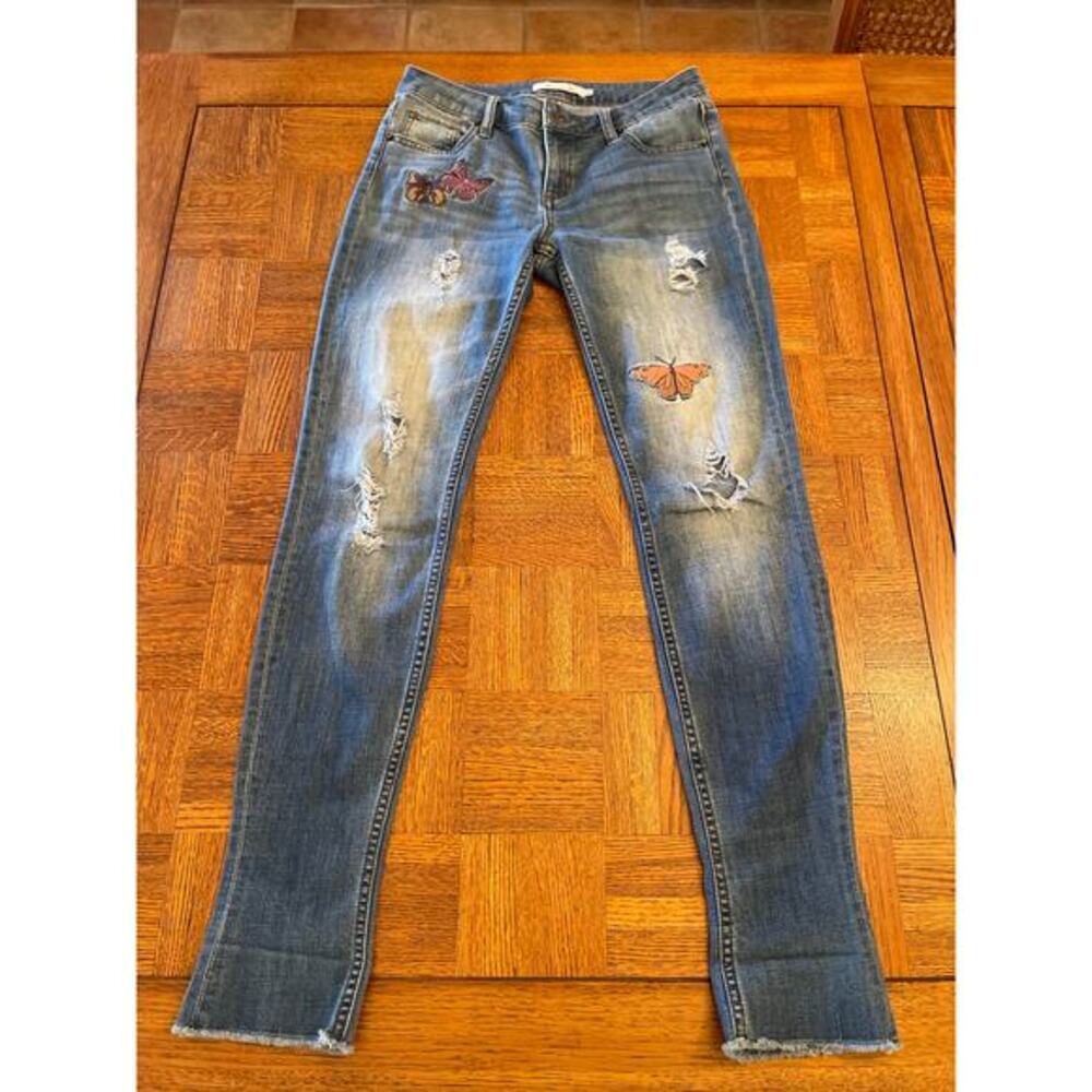 Billy T embroidered Butterfly jeans size 6
